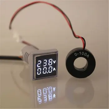 Námestie LED Digitálne Ammeter Voltmeter Ammeter AC60-500V AC 0-100A AD16-22FVA Silný Tabuľky, Aktuálne Napätie Tester Meter