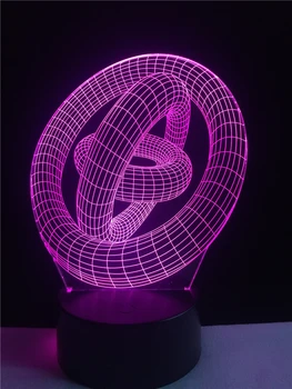 Nápadité Vinutia Krúžok Dekoratívne Osvetlenie Kábel 3D LED USB Spálňa Nočné Svetlo Multicolor stolná Lampa Domov Strán Dary