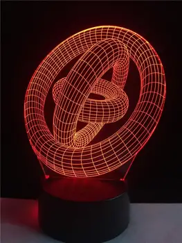 Nápadité Vinutia Krúžok Dekoratívne Osvetlenie Kábel 3D LED USB Spálňa Nočné Svetlo Multicolor stolná Lampa Domov Strán Dary