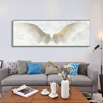 Nástenné Plagáty A Tlač Biele Anjelské Krídla Vintage Wall Art Plátno Na Maľovanie Krídla Umenie Stenu Obrázok Pre Obývacia Izba Dekor