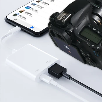 OTG USB Adaptér Nabíjačky Splitter 2 v 1 pre iPhone6 7 8 8 plus 11 Podporu iOS 14