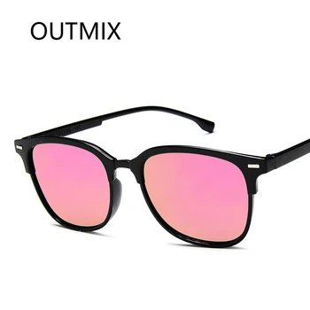 OUTMIX 2020 Námestie slnečné Okuliare Ženy Značky Dizajnér Retro Hnedá Transparentná Slnečné Okuliare Žena Luxusné Oculos De Sol Feminino