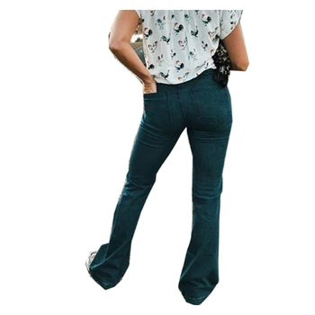 Obličkového Nohavice Vysoký Pás Džínsy Žena 2020 Streetwear Džínsy Linajkované Džínsy S Vysokým Pásom Denim Džínsy Bell Spodnej Džínsy Ropa De Mujer