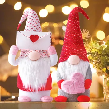 Obálka A Lásku, švédskeho Santa Gnome Tvár Bábika Plyšové Hračky Mäkké Cartoon Bábiky, Ozdoby Dievčatá Ručne Valentína Dary