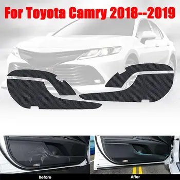 Ochranné Uhlíkových Vlákien Dvere Proti Kick Pad Výbava Kryt Pre Toyota Camry 2018-2019