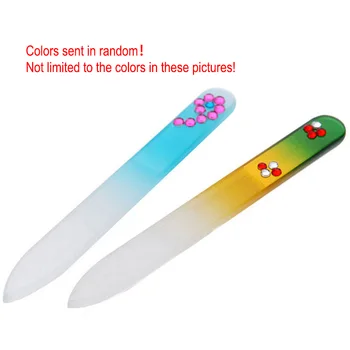 Odolné Sklo Nechty Súbor S Plastovými Prípade Nastavte Nail Art Manikúra Prístroj Pro Leštenie Nástroj náhodné farby dodať