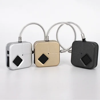 Odtlačkov prstov Visiaci zámok Smart Security Door Lock Nepremokavé Keyless Odomknúť smart odtlačkov prstov zámok a USB kábel prachotesný r29