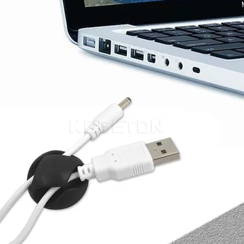 Okrúhly Kábel Klipy Kábel Drôt Drop Viesť Držiteľ Bezpečná Linka Klip Organizátor pre Iphone 5/5/6 Samsung USB Kábel stolový Držiak