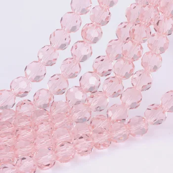 OlingArt 3/4/6/8 mm Okrúhle Sklenené Korálky Rondelle Rakúsko 32 tvárou crystal Ružovej farby Voľné perličiek DIY Šperky Robiť