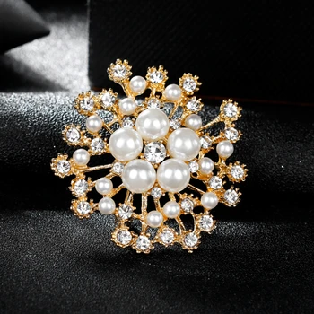 OneckOha Simulované Pearl Flower Brošne Drahokamu Snowflake Pin Žien Gament Príslušenstvo