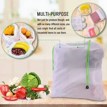 Opakovane Oka Vyrábať Tašky Umývateľný Eco Friendly Tašky pre Nakupovanie Skladovanie Ovocia, Zeleniny, Hračky, Drobnosti Taška