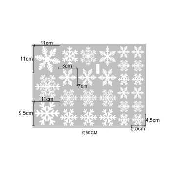 Opakovane Statickej Elektriny Snowflake Nálepky Sklenených Okien, detská Izba Vianočné Stenu, Dekorácie Nový Rok 50x35cm TB Predaj