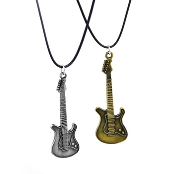 Originál Nové Kožené Reťazca Vintage Gitara Choker Náhrdelník Pre Ženy Retro Gold Rock Guitar Prívesok Náhrdelník Ženské Šperky Darček