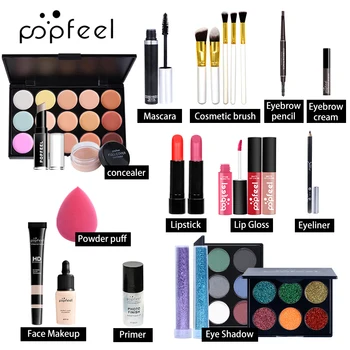 POPFEEL Kozmetické Nastaviť, make-up Set, 25pcs complete Beauty make-up Set s Prenosné Cestovné make-up Organizátor Úložný Box