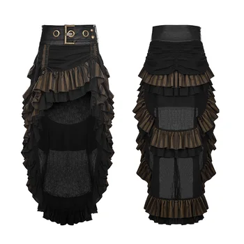 PUNK RAVE Nádherný Steampunk Sukne Viktoriánskej Módy Vrstvený Ženy Sukne Gothic Lolita Fáze Výkonu Sukne