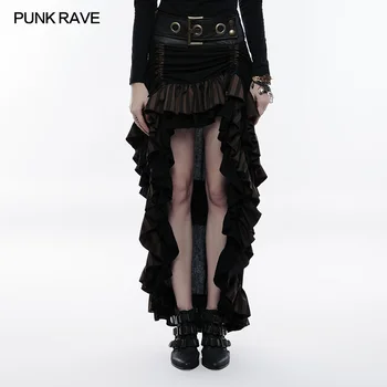 PUNK RAVE Nádherný Steampunk Sukne Viktoriánskej Módy Vrstvený Ženy Sukne Gothic Lolita Fáze Výkonu Sukne