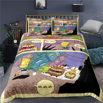 Parný Dieťa Komické 3D posteľná bielizeň Nastaviť Dospelých Kryt Nastaví Obliečky Posteľná Bielizeň List jednoduché Dvojité Kráľovná King size Qulit Zahŕňa