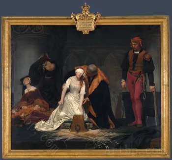 Pavol Delaroche Výkon Lady Jane Grey Klasickom pozadí doprava zadarmo umeleckou výzdobou, reprodukcie, tlač na plátno