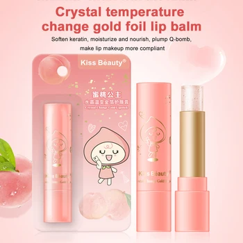 Peach Zmeny Teploty Balzam na Pery, Hydratačné Ošetrenie Anti-sušenie Rúž kórejský Kozmetika Trvalé Každodenné Lip Care Umelec