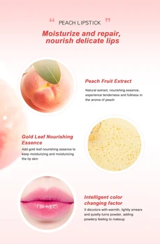 Peach Zmeny Teploty Balzam na Pery, Hydratačné Ošetrenie Anti-sušenie Rúž kórejský Kozmetika Trvalé Každodenné Lip Care Umelec