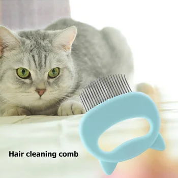 Pet Masáž Kefou Cat Kitten Ručné Odstránenie Shell Rukoväť v tvare Voľné Vlasy Ženícha Čistenie Špirála na Domáce domáce zvieratá
