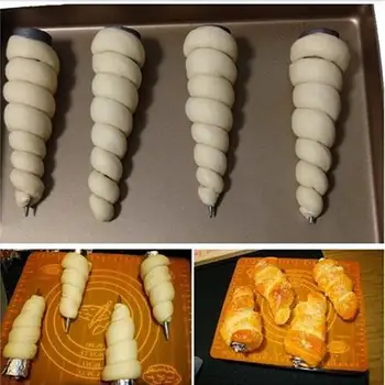 Pečivo Pečiva Nástroje Kužeľ Roll Formy Krém Kužeľovej Trubice Chlieb Formy Nehrdzavejúcej Ocele, Špirálovo Croissanty Formy 1PC Horn Tortu