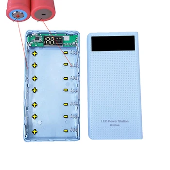 Plastové 7x18650 Prenosné DIY Power Bank Prípade Externého Záložnú Batériu Shell Travel Pack, Nabíjačka, Krabica USB Porty Pre Telefón, Tablet PC