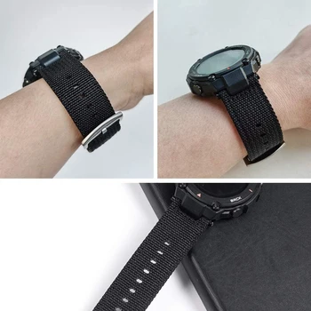 Plátno Nylon Nahradenie Watchband Remienok z Nerezovej Ocele, Pracka pre Xiao Amazfit T-Rex Smartwatch S Nainštalovať Nástroje