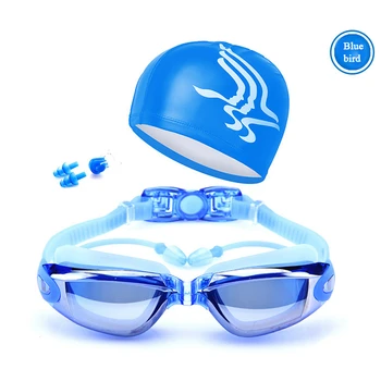 Plávanie Okuliare Ženy Muži plavecké Okuliare Nepremokavé HD Anti-Fog UV Ochranu Plávanie Okuliare s zátkové chrániče sluchu a Plávanie Spp