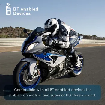 Pohodlné Motocyklové Prilby S Bluetooth Headsetom, Nepremokavé Intenzívne Basy Slúchadlá Hands-Free Hovoru