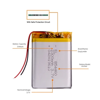 Polymérové batérie 2300 mah 3.7 V 854460 smart home MP3, reproduktory, Li-ion batéria pre dvr,GPS,mp3,mp4,mobilný telefón,reproduktor