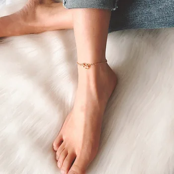 Ponožky Pre Ženy 2020 Pláži Anjel Anklet Multi-Layer List Nohy, Elegantný Motýľ Kúzlo Zlatá Farba Anklet Nohy Šperky Darček