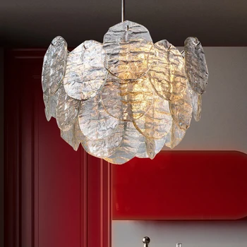 Postmoderných Nordic sklo leaf luster dizajnér obývacia izba, jedáleň, spálňa tvorivé pierko jednoduché umenie lampy