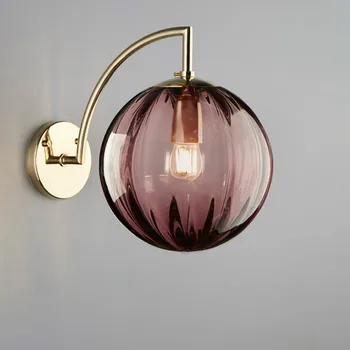 Postmoderných kovové sklo dekoratívne lampy Americký jednoduché kreatívne obývacia izba, spálňa, nočné štúdia model izba nástenné svietidlo LB81518