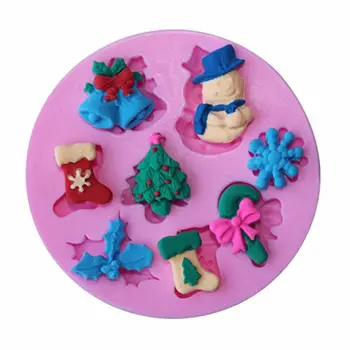 Potravinársky 3D Vianočný Strom/Zvon/Snehuliak/Snowflake/ponožka Tvar Silikónové Formy Cake Zdobenie Nástroje kuchyňa Pečivo Nástroj