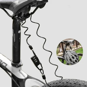 Požičovňa Zámok Prilba oceľové Laná Kód na Uzamknutie Bicyklov Bezpečnosti MTB Anti-theft Zámok Mountain Bike Príslušenstvo M