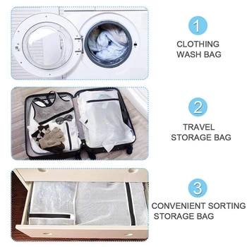 Pranie sietí, 8 ks. Pranie taška Premium práčovňa taška Sada s zips Varenie dôkaz Pracie vrecko na pranie stroj Laund