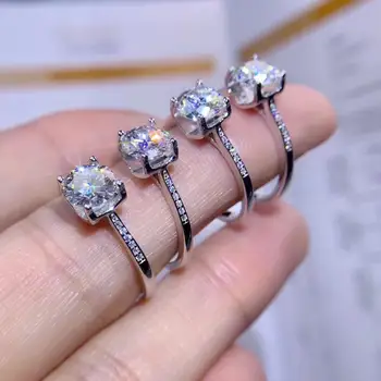 Praskanie moissanite drahokam krúžok pre ženy šperky darček liatím gem lepšie ako diamantový zásnubný prsteň pre svadobné dievča, darček