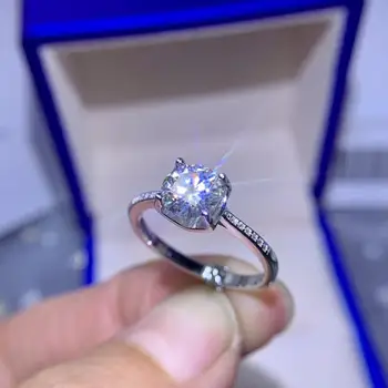 Praskanie moissanite drahokam krúžok pre ženy šperky darček liatím gem lepšie ako diamantový zásnubný prsteň pre svadobné dievča, darček