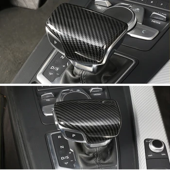 Pre Audi A4 B9 A5 Q7 shifter výbava Auto Príslušenstvo, automatické rýchlosti radenie gombík hlavu uhlíkových vlákien kryt Nálepky Auto Styling