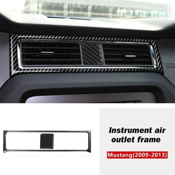 Pre Ford Mustang na roky 2009-2013 Uhlíkových Vlákien Auto prístrojová doska, klimatizácia Zásuvky Otvor Kryt Výbava Rám Nálepky Príslušenstvo