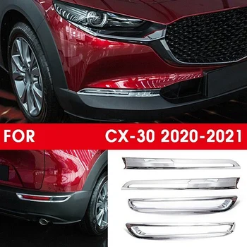 Pre Mazda CX30 CX-30 2020 2021 Predné&Zadné Hmlové Svetlo Kryt Výbava Nálepky Zadný Nárazník Hmly na Čítanie Rám (Chrome)