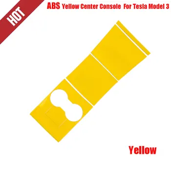Pre Tesla Model 3 2017-2020 Žltá ABS stredovej Konzoly Držiaka Panel Kryt Výbava 4PCS/SET