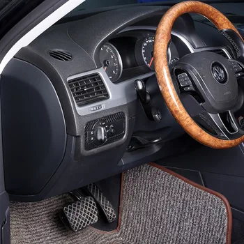 Pre Volkswagen Touareg 2011-2018 Skutočné Uhlíkové Vlákna Materiálu Vozidla Spínač Svetlometov Rám Orezania Na Ľavej Strane Disku Príslušenstvo