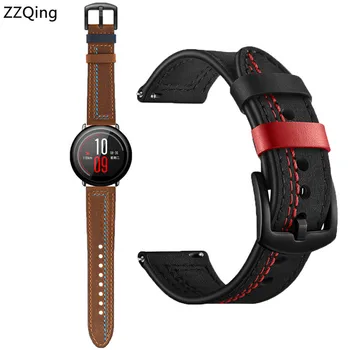Pre Xiao Huami Amazfit Tempo remienok Koža smart hodinky športové 22 mm šírka pásma pre amazfit stratos 2/Galaxy sledovať 46 mm/moto 360