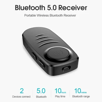 Prenosná hands-free Bluetooth 5.0 Bezdrôtové pripojenie 3,5 mm Jack Handsfree AUX Auto Bluetooth Prijímač A2DP STEREO