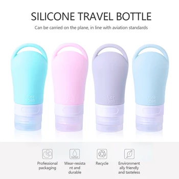 Prenosné silikónové cestovná fľaša nastaviť prázdne ručné so skladacím pracky naplniteľné kozmetika shampoo liquid kozmetické fľašu