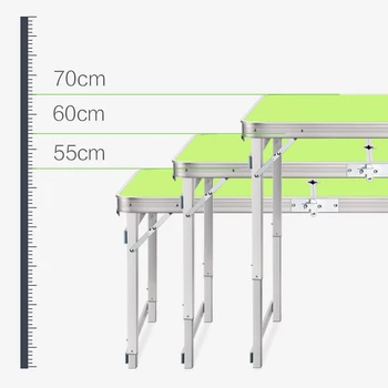 Prenosný skladací stôl potreby na kempovanie tabuľky s 4 skladacie stoličky výškovo nastaviteľné hliníkové vonkajší záhradný stôl držiak piknik party