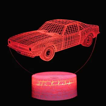 Pretekárske auto, téma 3D Lampa LED nočné svetlo 7 Farieb Zmeniť Dotyk Náladu Lampa Vianočný darček Dropshippping