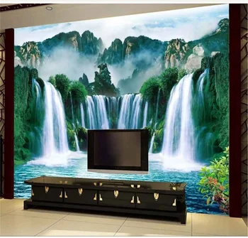 Prispôsobený 8d foto steny tečie voda zarábaní peňazí krajiny obývacia izba TV papier pozadí steny nástenná maľba